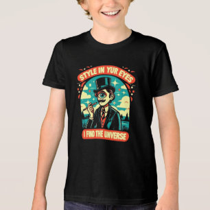 Camiseta Triblenda Una persona con sombrero superior y T-S de vidrio