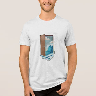 Camiseta Triblenda Una puerta flotando en el cielo,