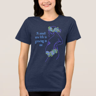 Camiseta Triblenda Una silueta de mujer embarazada con cita