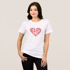 Camiseta Triblenda Una tipografía de amor y corazón rosado