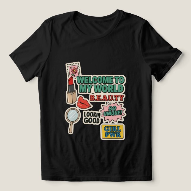 Camiseta Triblenda Únicamente ella: belleza y poder (Diseño delantero )