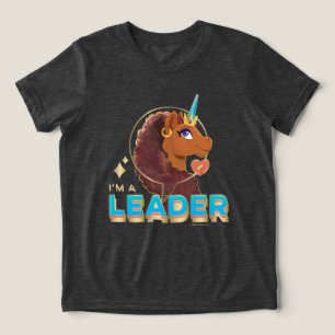 Camiseta Triblenda Único diseño de unicornio "Soy líder"