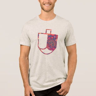 Camiseta Triblenda Único Dreidel Faux Applih Hanukkah