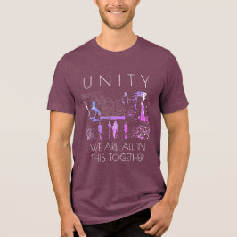 Camiseta Triblenda "Unidad, juntos" Inspiración Magenta Azul Blanco