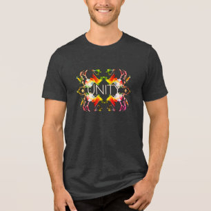 Camiseta Triblenda "Unidad" Mandala Diseño verde rojo amarillo