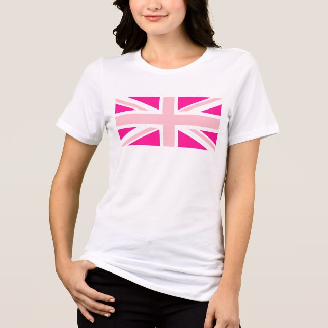 Camiseta Triblenda Union Jack Rosa Profundo (Anverso)