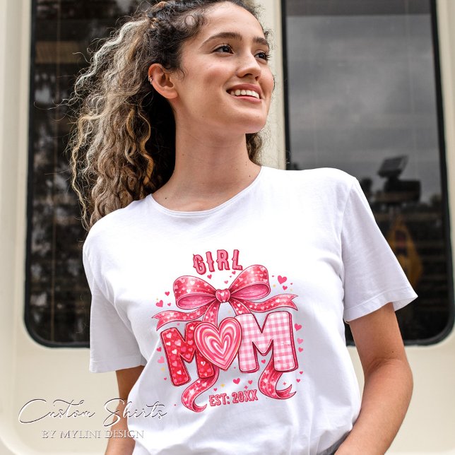 Camiseta Triblenda Unique Cute Blush Pink Coquette Bow Girl Mom (Subido por el creador)