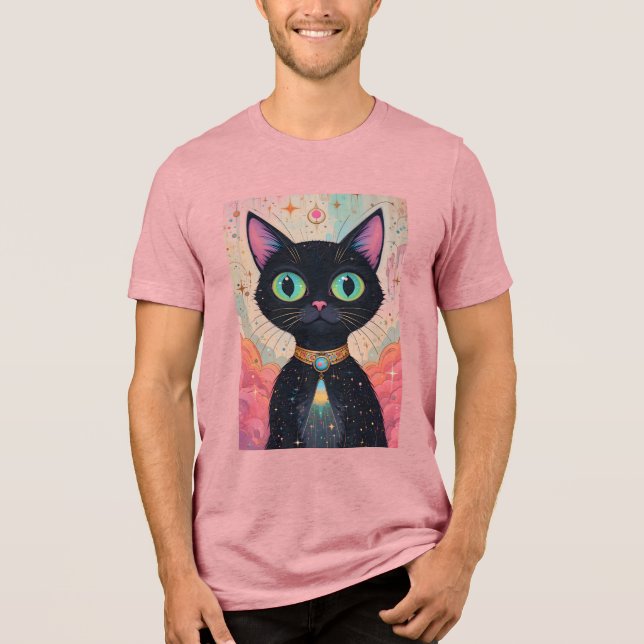 Camiseta Triblenda Universo de gato negro futurista atómico