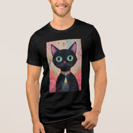 Camiseta Triblenda Universo de gato negro futurista atómico