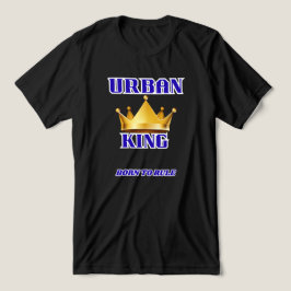 CAMISETA TRIBLENDA URBAN KING, BORN TO RULE MEN'S SOLID BLACK 