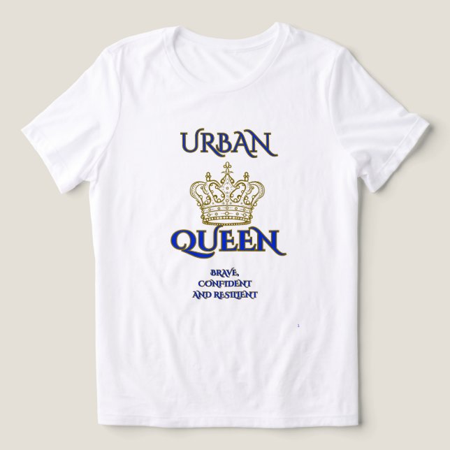 CAMISETA TRIBLENDA URBAN QUEEN BRAVE , CONFIDENT WOMEN'S WHITE/BLUE (Diseño delantero )