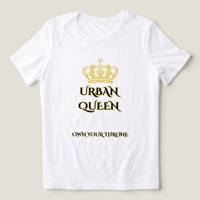 CAMISETA TRIBLENDA URBAN QUEEN OWN YOUR THROWN WOMEN'S WHITE/BLACK (Diseño delantero )