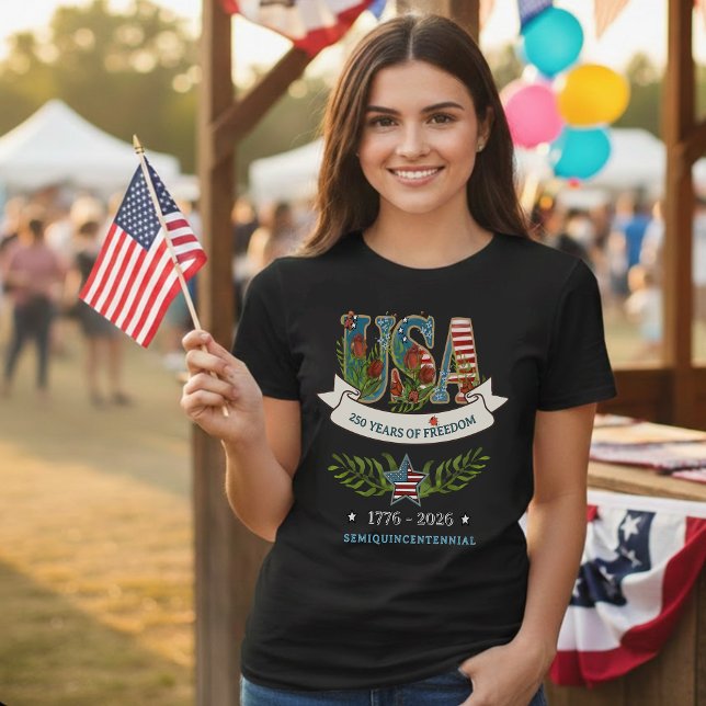 Camiseta Triblenda US 250 Years of Freedom Botanical Patriotic (US 250 Years of Freedom Botanical Patriotic Tri-Blend Shirt)