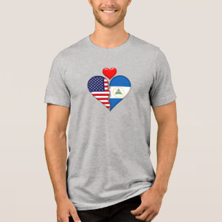 Camiseta Triblenda USA Nicaragua Corazón banderas Orgullo Hispano