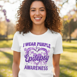 Camiseta Triblenda Usar Mariposas Moradas de Concientización sobre la