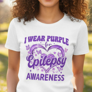 Camiseta Triblenda Usar Mariposas Moradas de Concientización sobre la