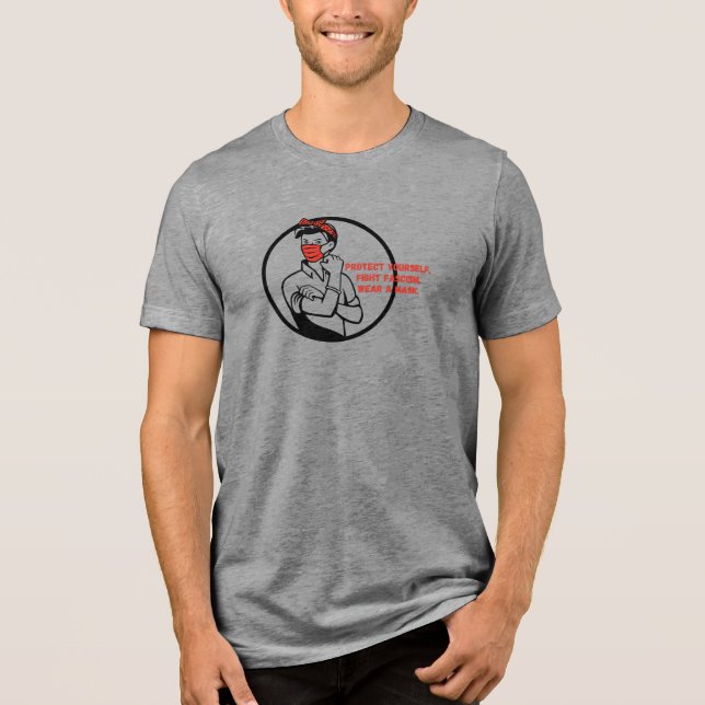 Camiseta Triblenda Usar un estilo de Riveter de máscara (Anverso)