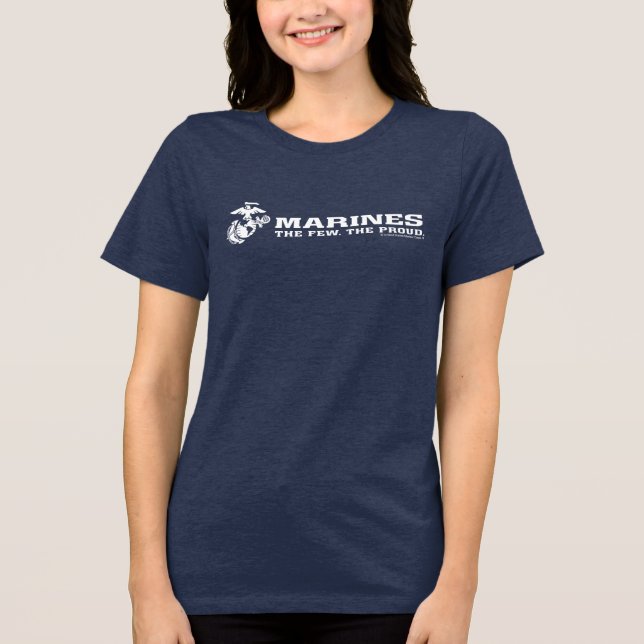 Camiseta Triblenda USMC Los Pocos Logo Del Orgullo - Blanco (Anverso)