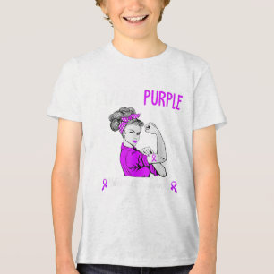 Camiseta Triblenda Uso Púrpura Para La Conciencia De Dementia Heimers
