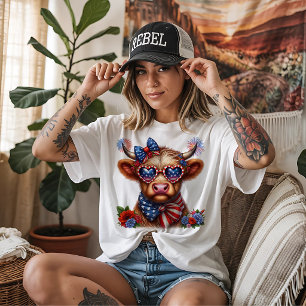 Camiseta Triblenda Vaca celebrando el 4 de julio