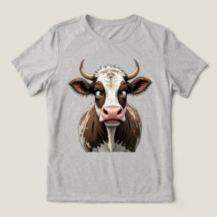 Camiseta Triblenda Vaca Cómica Con Escritura Divertida En La Frente