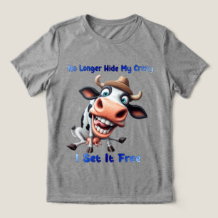 Camiseta Triblenda Vaca con expresión y declaración humorística