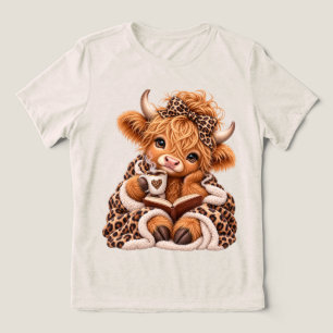 Camiseta Triblenda Vaca de las Tierras Altas Bufanda Otoño Amante del