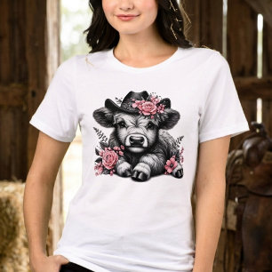 Camiseta Triblenda Vaca Highland Cowgirl Adorable 