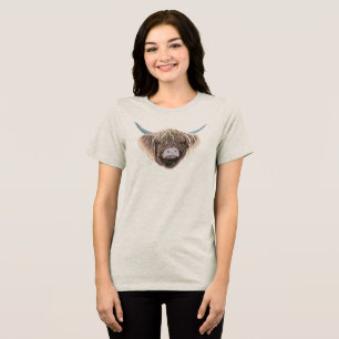 Camiseta Triblenda Vaca Highland escocesa fue Charlie Fluffy Oars