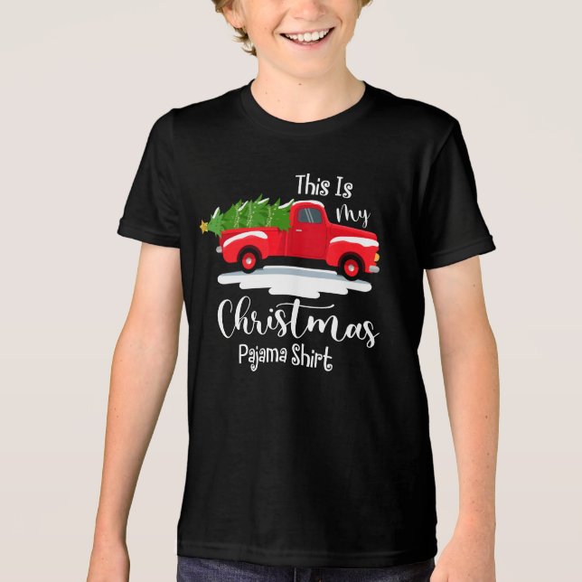 Camiseta Triblenda Vacaciones de invierno de Camión Rojo Pajama Shirt (Anverso)