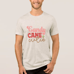 Camiseta Triblenda Vacaciones de los Navidades Candy Cane Cutie Retro