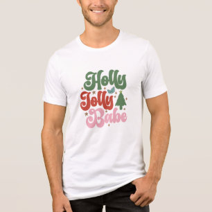 Camiseta Triblenda Vacaciones de los Navidades de Holly Jolly Babe Re