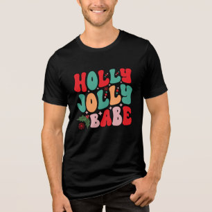 Camiseta Triblenda Vacaciones de los Navidades de Holly Jolly Babe Re