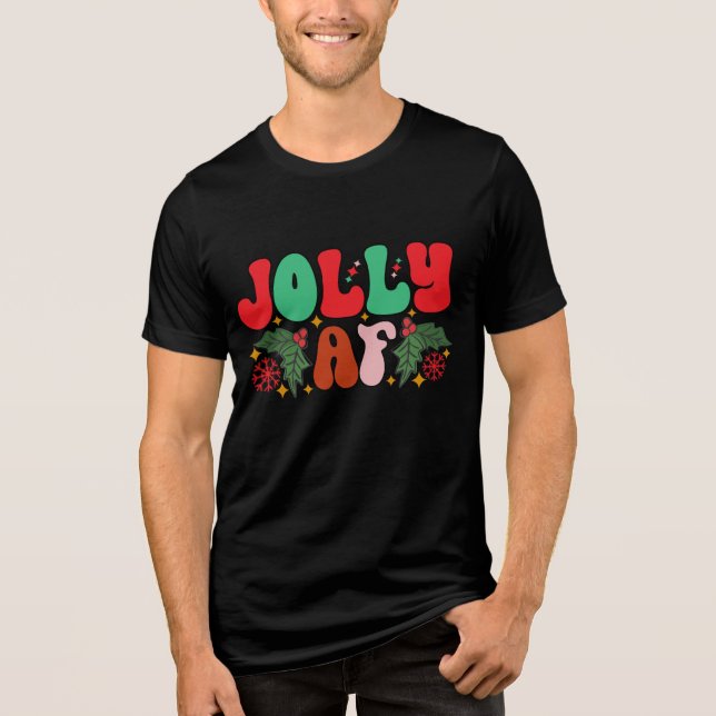 Camiseta Triblenda Vacaciones de los Navidades de Jolly AF Retro Groo (Anverso)
