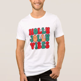 Camiseta Triblenda Vacaciones de los Navidades Holly Jolly Vibes Retr