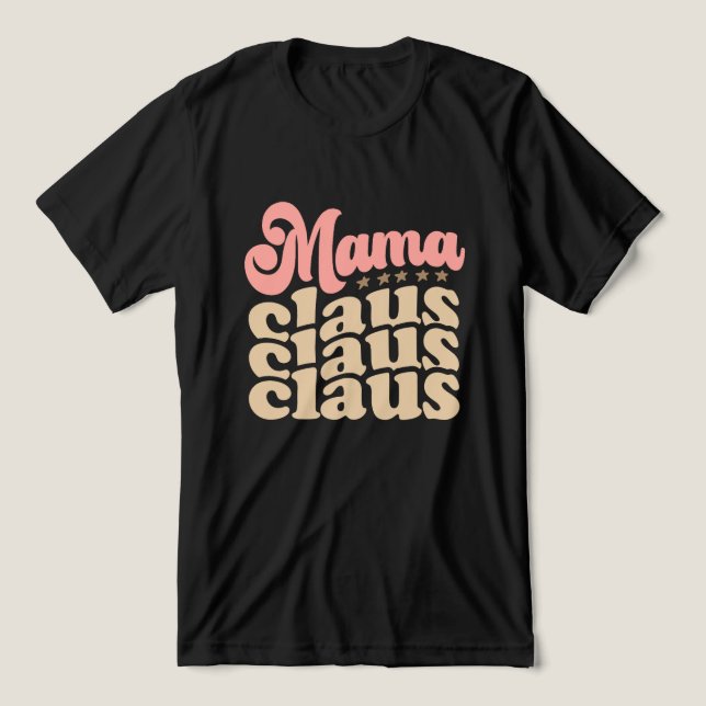 Camiseta Triblenda Vacaciones de los Navidades Mama Claus Retro Groov (Diseño delantero )