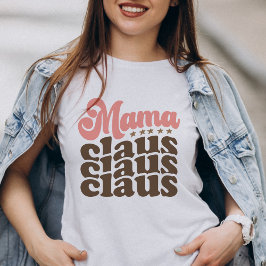 Camiseta Triblenda Vacaciones de los Navidades Mama Claus Retro Groov