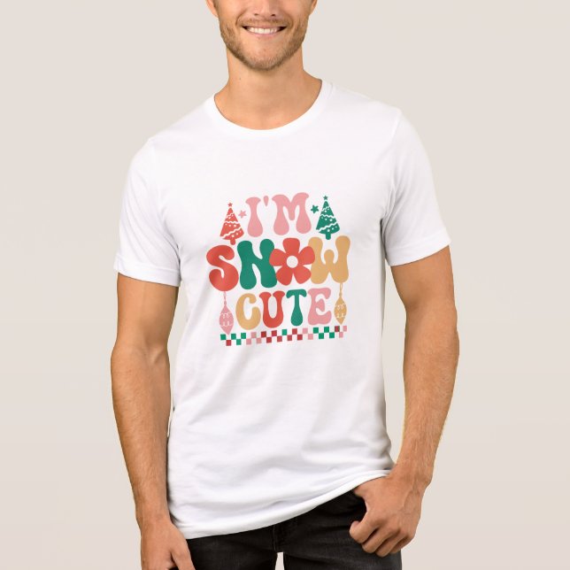 Camiseta Triblenda Vacaciones de Navidades de Snow Cute Groovy (Anverso)