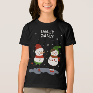 Camiseta Triblenda Vacaciones de Navidades Holly Jolly Winter Snowman