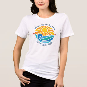 Camiseta Triblenda Vacaciones de verano en la playa con sol y olas de