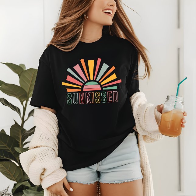 Camiseta Triblenda Vacaciones de verano en la playa Retro Sun con bes (Subido por el creador)
