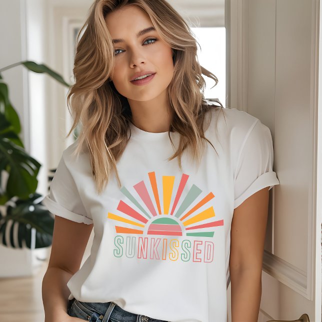 Camiseta Triblenda Vacaciones de verano en la playa Retro Sun con bes (Subido por el creador)