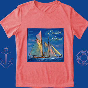 Camiseta Triblenda Vacaciones en barco de vela de la isla de Sanibel 