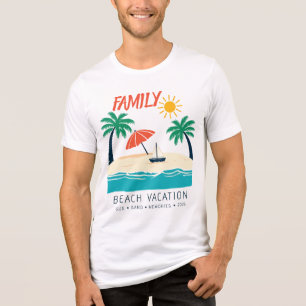 Camiseta Triblenda Vacaciones Familiares en la Playa Viaje Tropical