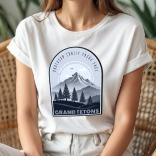 Camiseta Triblenda Vacaciones Familiares en Montaña Retro Azul ID1136