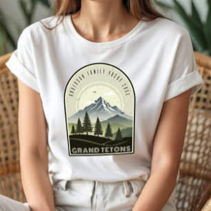Camiseta Triblenda Vacaciones Familiares en Retro Montaña Verde ID113