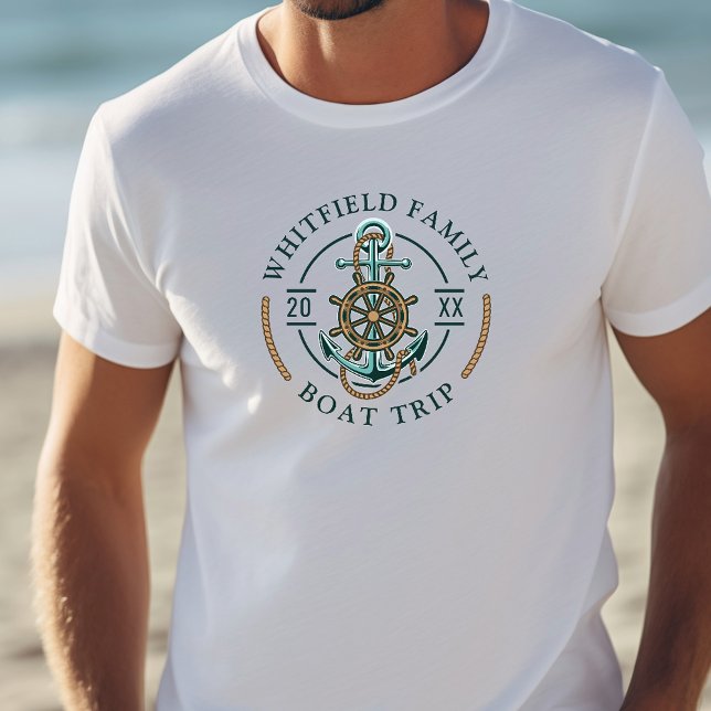 Camiseta Triblenda Vacaciones Náuticas de Viaje Familiar (Family Trip Nautical Boating Vacation Tri-Blend Shirt)