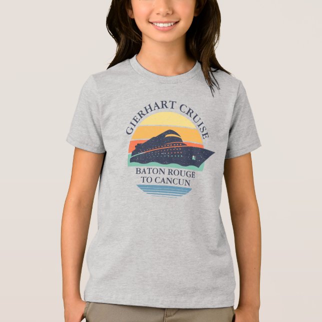 Camiseta Triblenda Vacaciones personalizadas de crucero familiar retr (Anverso)