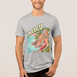 Camiseta Triblenda Vacaciones retro en la playa para hombres y mujere