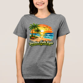 Camiseta Triblenda Vacation Feels Right Coastal Beach Tee USA